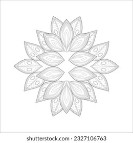 Mandala art for coloring book and art therapy. Doodle vector of flowers for coloring sheet for every age.