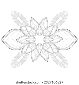 Mandala art for coloring book and art therapy. Doodle vector of flowers for coloring sheet for every age.
