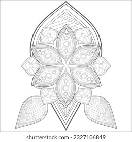 Mandala art for coloring book and art therapy. Doodle vector of flowers for coloring sheet for every age.