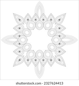 Mandala art for Coloring Books. Hand drawn flowers in zentangle style for t-shirt design or tattoo and coloring book