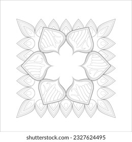 Mandala art for Coloring Books. Hand drawn flowers in zentangle style for t-shirt design or tattoo and coloring book
