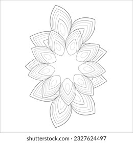 Mandala art for Coloring Books. Hand drawn flowers in zentangle style for t-shirt design or tattoo and coloring book