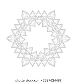 Mandala art for Coloring Books. Hand drawn flowers in zentangle style for t-shirt design or tattoo and coloring book