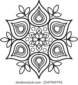 Mandala art for colouring book, Mandala art biik vector illustration