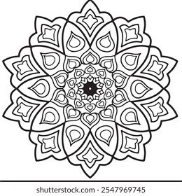 Mandala art for colouring book, Mandala art biik vector illustration