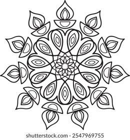 Mandala arte para colorir livro, Mandala arte biik vetor ilustração