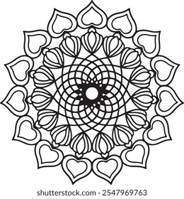 Mandala arte para colorir livro, Mandala arte biik vetor ilustração