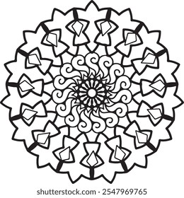 Mandala arte para colorir livro, Mandala arte biik vetor ilustração