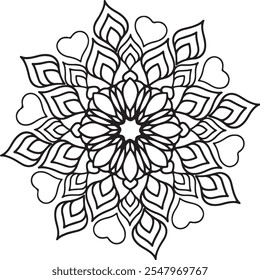 Mandala art for colouring book, Mandala art biik vector illustration