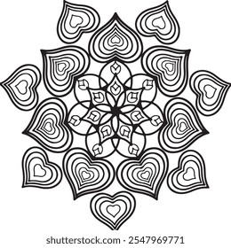 Mandala art for colouring book, Mandala art biik vector illustration