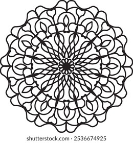 Arte del mandala para colorear libro, Ilustración vectorial del arte del mandala 
