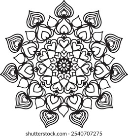 Arte del mandala para colorear libro, Ilustración vectorial del arte del mandala 