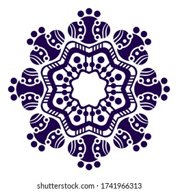 Mandala Art concept design in purple color ready to use, Vector EPS.
