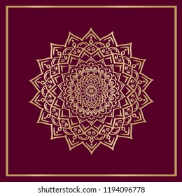 Mandala art with dark color background. Vector illustration