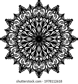 Mandala art decoration background with various floral and foliage ornaments