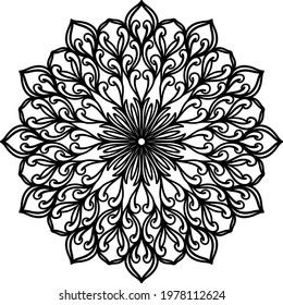 Mandala art decoration background with various floral and foliage ornaments