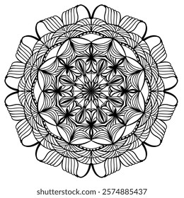 Mandala Art Design Black and White Pattern