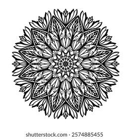 Mandala Art Design Black and White Pattern