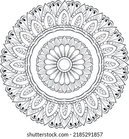 Diseño de arte Mandala en círculo. Diseño mandala simple floral mandala arte bello arte mandala