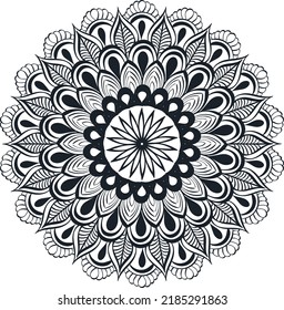 Mandala Art Design im Kreis. Einfaches mandala design florale mandala Kunst, Dichtung und Musik
