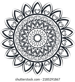 Diseño de arte Mandala en círculo. Diseño mandala simple floral mandala arte bello arte mandala