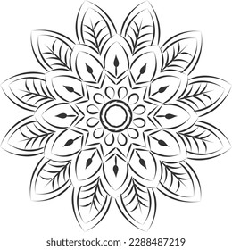 Mandala Art Design im Kreis. Einfaches mandala design florale mandala Kunst, Dichtung und Musik