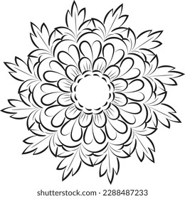 Diseño de arte Mandala en círculo. Diseño mandala simple floral mandala arte bello arte mandala