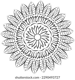 Diseño de arte Mandala en círculo. Diseño mandala simple floral mandala arte bello arte mandala