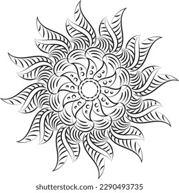 Diseño de arte Mandala en círculo. Diseño mandala simple floral mandala arte bello arte mandala