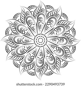 Diseño de arte Mandala en círculo. Diseño mandala simple floral mandala arte bello arte mandala