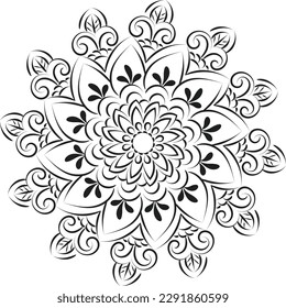 Diseño de arte Mandala en círculo. Diseño mandala simple floral mandala arte bello arte mandala