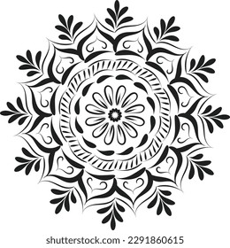 Mandala Art Design im Kreis. Einfaches mandala design florale mandala Kunst, Dichtung und Musik