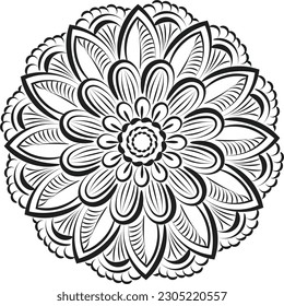 Mandala Art Design im Kreis. Einfaches mandala design florale mandala Kunst, Dichtung und Musik