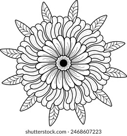 Diseño de arte Mandala en círculo. Simple mandala diseño floral mandala arte hermoso mandala arte