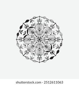 Mandala Design de arte em círculo. Simples design mandala floral mandala arte bela arte mandala