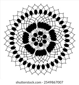 Mandala Art design in a circle. Simple design floral mandala art beautiful mandala artwork.mandala design for creative projects.