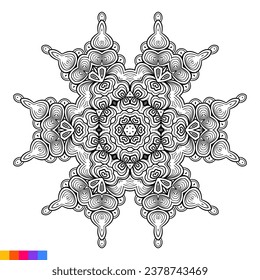 Diseño de arte Mandala. Ornamento redondo decorativo limpio. Patrón oriental, ilustración vectorial página libro Coloreado. Patrón circular en forma de mandala para Henna, Mehndi, tatuaje, decoración.