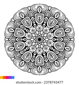 Mandala Art Design. Clean Decorative round ornament. Oriental pattern, Vector illustration Coloring book page. Circular pattern in form of mandala for Henna, Mehndi, tattoo, decoration.