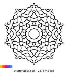 Mandala Art Design. Clean Decorative round ornament. Oriental pattern, Vector illustration Coloring book page. Circular pattern in form of mandala for Henna, Mehndi, tattoo, decoration.