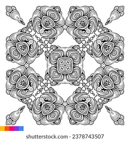 Mandala Art Design. Clean Decorative round ornament. Oriental pattern, Vector illustration Coloring book page. Circular pattern in form of mandala for Henna, Mehndi, tattoo, decoration.