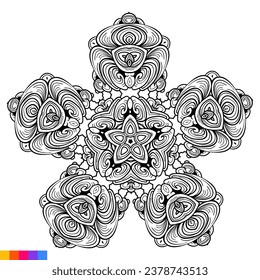 Diseño de arte Mandala. Ornamento redondo decorativo limpio. Patrón oriental, ilustración vectorial página libro Coloreado. Patrón circular en forma de mandala para Henna, Mehndi, tatuaje, decoración.