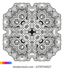 Mandala Art Design. Clean Decorative round ornament. Oriental pattern, Vector illustration Coloring book page. Circular pattern in form of mandala for Henna, Mehndi, tattoo, decoration.