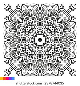 Diseño de arte Mandala. Ornamento redondo decorativo limpio. Patrón oriental, ilustración vectorial página libro Coloreado. Patrón circular en forma de mandala para Henna, Mehndi, tatuaje, decoración.