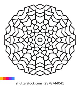 Diseño de arte Mandala. Ornamento redondo decorativo limpio. Patrón oriental, ilustración vectorial página libro Coloreado. Patrón circular en forma de mandala para Henna, Mehndi, tatuaje, decoración.