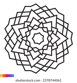 Mandala Art Design. Clean Decorative round ornament. Oriental pattern, Vector illustration Coloring book page. Circular pattern in form of mandala for Henna, Mehndi, tattoo, decoration.