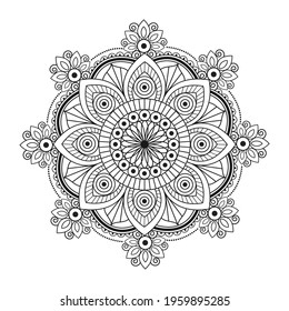 Mandala art design isolated on white background. Circular ornamental round design vector illustration.