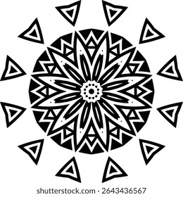 Mandala Art Drawing Circular Pattern in Form of Mandala With Flower for Henna, Mehndi, Tattoo, Decoration Decorative Ornament in Ethnic Oriental Style.