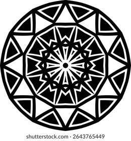Mandala Art Easy Circular Pattern in the Form of a Mandala Decorative Ornament in Ethnic Oriental Style.