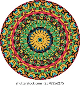 Mandala Art with an Energetic Palette of Warm Colors