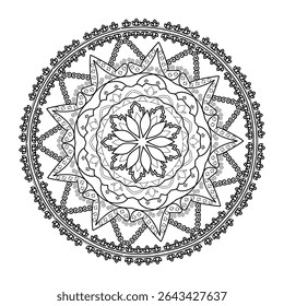 Mandala art. Floral pattern on white background. Luxury and classy. Make a coloring book, cover, meditation, yoga for adults, teens and kids. Vector art.